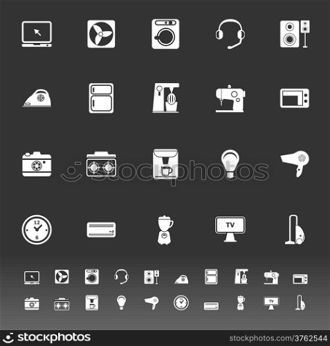 Electrical machine icons on gray background, stock vector
