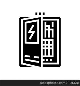 electrical panel residential glyph icon vector. electrical panel residential sign. isolated symbol illustration. electrical panel residential glyph icon vector illustration