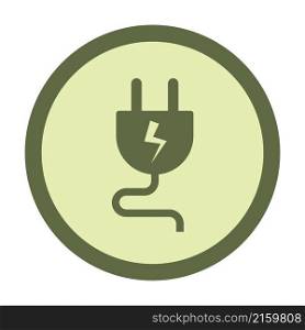 electrical plug circle icon