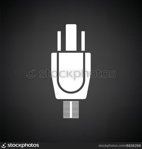 Electrical plug icon. Black background with white. Vector illustration