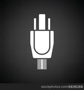 Electrical plug icon. Black background with white. Vector illustration.
