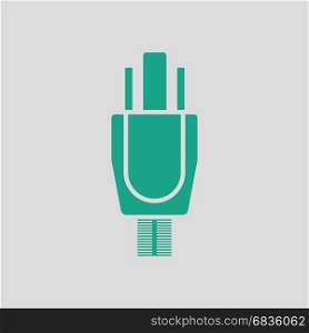 Electrical plug icon. Gray background with green. Vector illustration.