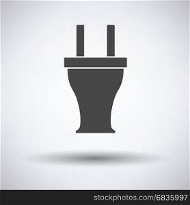 Electrical plug icon on gray background, round shadow. Vector illustration.