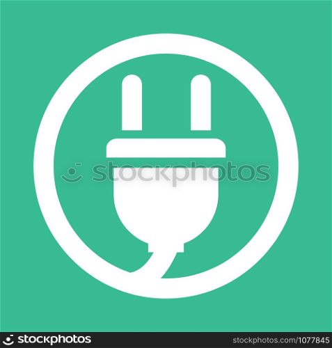 Electrical plug Logo. Template charging point logotype. Vector illustration. Icon sign. eps 10