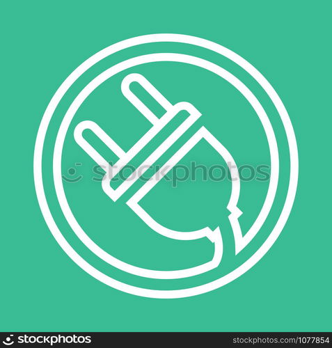 Electrical plug Logo. Template charging point logotype. Vector illustration. Icon sign. eps 10