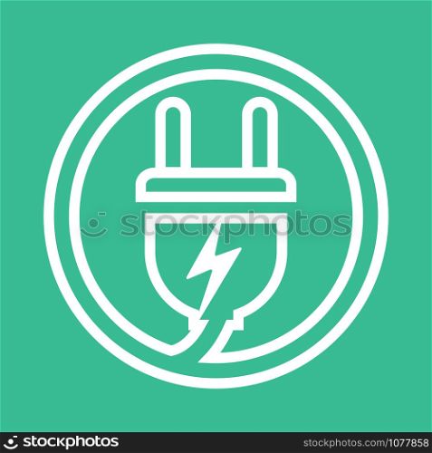 Electrical plug Logo. Template charging point logotype. Vector illustration. Icon sign. eps 10