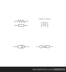 Electrical resistor vector icon. filled flat sign for mobile concept and web design. Resistor circuit element glyph icon. Symbol, logo illustration. Vector graphics