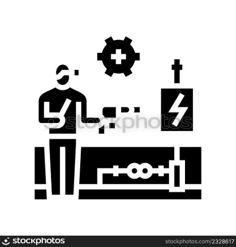 electrical rewiring glyph icon vector. electrical rewiring sign. isolated contour symbol black illustration. electrical rewiring glyph icon vector illustration