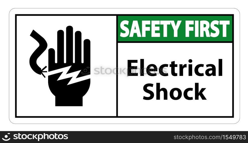 Electrical Shock Electrocution Symbol Sign Isolate On White Background,Vector Illustration EPS.10