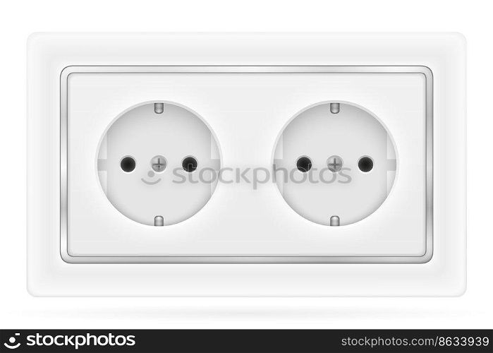 electrical socket outlet for indoor electricity wiring stock vector illustration isolated on white background