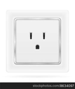 electrical socket outlet for indoor electricity wiring stock vector illustration isolated on white background