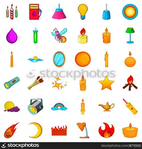 Electrical source icons set. Cartoon style of 36 electrical source vector icons for web isolated on white background. Electrical source icons set, cartoon style