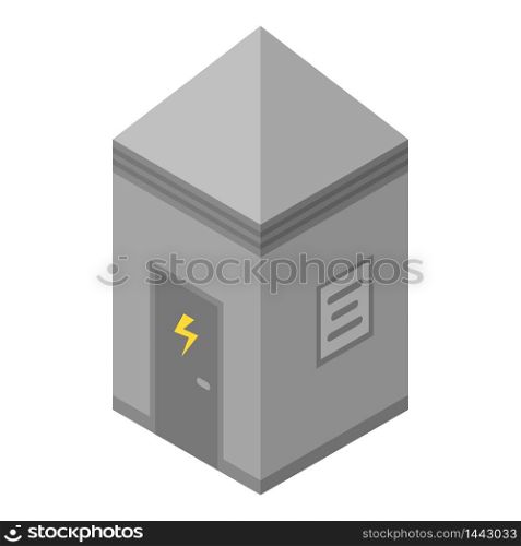 Electrical station box icon. Isometric of electrical station box vector icon for web design isolated on white background. Electrical station box icon, isometric style