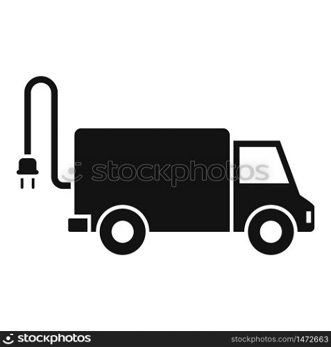 Electrical truck icon. Simple illustration of electrical truck vector icon for web design isolated on white background. Electrical truck icon, simple style