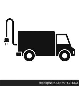 Electrical truck icon. Simple illustration of electrical truck vector icon for web design isolated on white background. Electrical truck icon, simple style