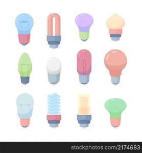 Electricity bulbs. Idea concept symbols lights icons garish vector bulbs illustrations. Light bulb idea, innovation electricity lightbulb. Electricity bulbs. Idea concept symbols lights icons garish vector bulbs illustrations