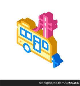 electricity connection mobile home isometric icon vector. electricity connection mobile home sign. isolated symbol illustration. electricity connection mobile home isometric icon vector illustration