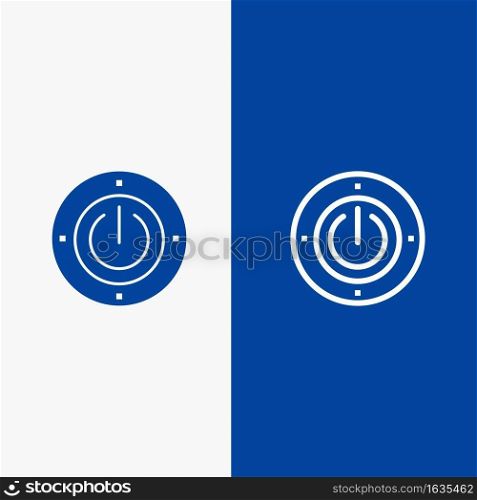 Electricity, Energy, Power, Computing Line and Glyph Solid icon Blue banner