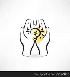 electricity hand icon