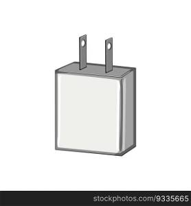 electricity power adapter cartoon. energy electrical, technology charger electricity power adapter sign. isolated symbol vector illustration. electricity power adapter cartoon vector illustration