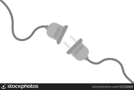 electricity socket wire, poor connection, flat style vector illustration. socket wire, poor connection, flat style vector illustration