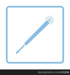 Electricity test screwdriver icon. Blue frame design. Vector illustration.