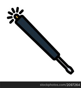 Electricity Test Screwdriver Icon. Editable Bold Outline With Color Fill Design. Vector Illustration.