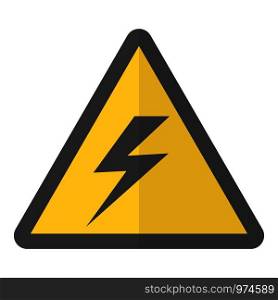 Electricity warning icon. Flat illustration of electricity warning vector icon for web. Electricity warning icon, flat style