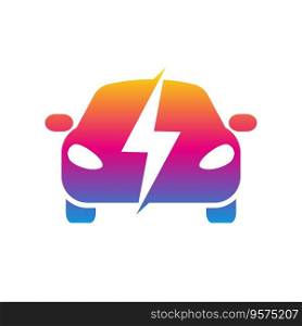 Electro car colorful icon trendy car logo vector image