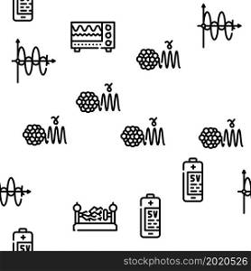 Electromagnetic Science Physics Vector Seamless Pattern Thin Line Illustration. Electromagnetic Science Physics Vector Seamless Pattern