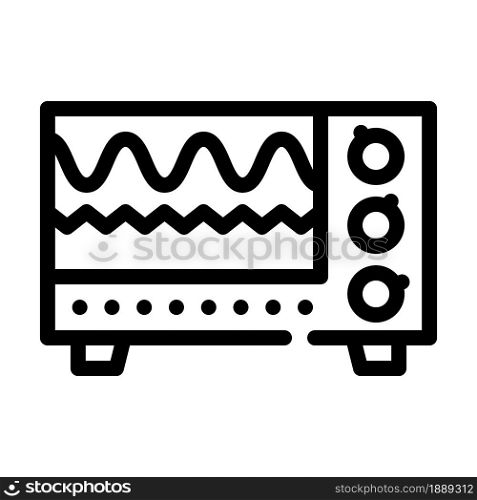 electromagnetic waves checking equipment line icon vector. electromagnetic waves checking equipment sign. isolated contour symbol black illustration. electromagnetic waves checking equipment line icon vector illustration