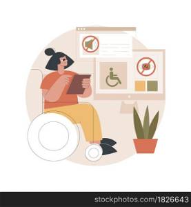 Electronic accessibility abstract concept vector illustration. Accessibility to websites, electronic device for disabled people, communication technology, adjustable web pages abstract metaphor.. Electronic accessibility abstract concept vector illustration.