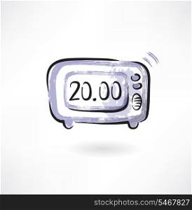 electronic alarm clock grunge icon
