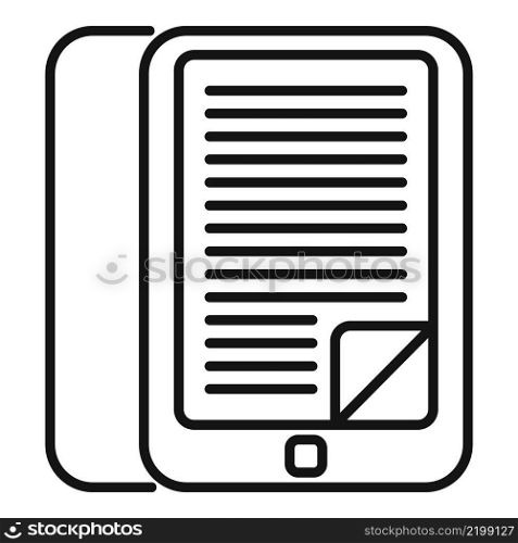 Electronic book icon outline vector. Digital education. School ebook. Electronic book icon outline vector. Digital education