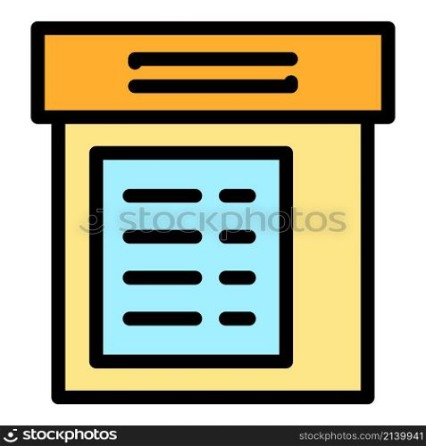Electronic cabinet icon. Outline electronic cabinet vector icon color flat isolated. Electronic cabinet icon color outline vector