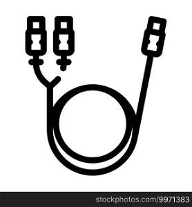 electronic cable for camera line icon vector. electronic cable for camera sign. isolated contour symbol black illustration. electronic cable for camera line icon vector illustration