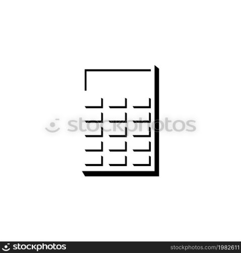 Electronic Calculator. Flat Vector Icon illustration. Simple black symbol on white background. Electronic Calculator sign design template for web and mobile UI element. Electronic Calculator Flat Vector Icon