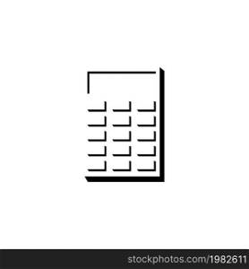 Electronic Calculator. Flat Vector Icon illustration. Simple black symbol on white background. Electronic Calculator sign design template for web and mobile UI element. Electronic Calculator Flat Vector Icon