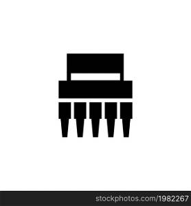 Electronic Chip. Flat Vector Icon. Simple black symbol on white background. Electronic Chip Flat Vector Icon