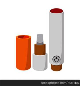 Electronic cigarette icon in cartoon style on a white background. Electronic cigarette icon, cartoon style