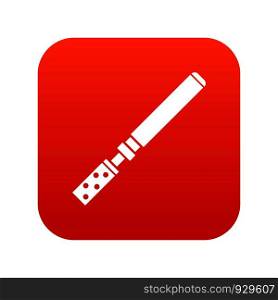 Electronic cigarette with cartridges icon digital red for any design isolated on white vector illustration. Electronic cigarette with cartridges icon digital red