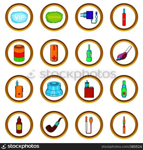 Electronic cigarettes vector set in cartoon style isolated on white background. Electronic cigarettes vector set, cartoon style