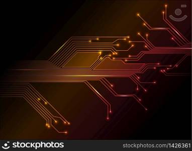 electronic circuit abstract yellow to red background