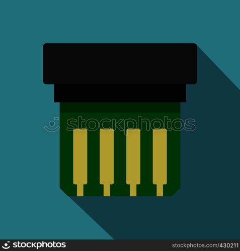 Electronic circuit board icon. Flat illustration of electronic circuit board vector icon for web. Electronic circuit board icon, flat style