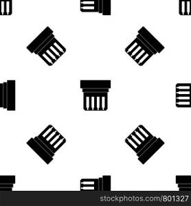 Electronic circuit board pattern repeat seamless in black color for any design. Vector geometric illustration. Electronic circuit board pattern seamless black