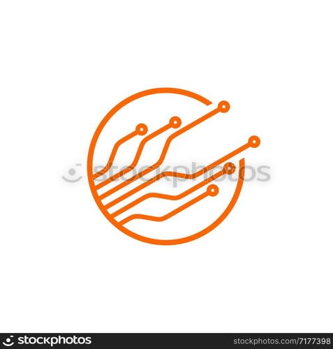 Electronic Circuit Line, Technology Logo Template Illustration Design. Vector EPS 10.