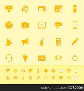 Electronic color icon on yellow background, stock vector