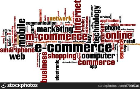 Electronic commerce word cloud concept. Vector illustration