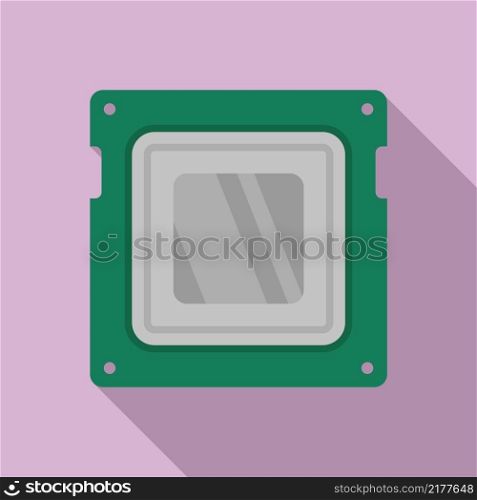 Electronic cpu icon flat vector. Computer data. Board microchip. Electronic cpu icon flat vector. Computer data