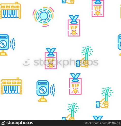 Electronic Dance Music Vector Seamless Pattern Color Line Illustration. Electronic Dance Music Vector Seamless Pattern